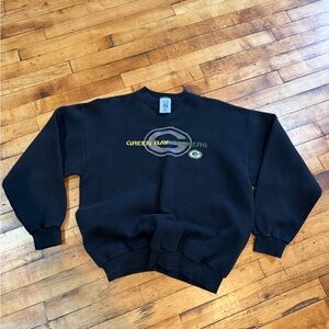 Vintage 90s LOGO 7 Black Green Bay Packers Crewneck Sweater